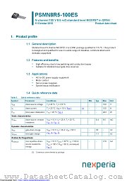 PSMN8R5-100ES datasheet pdf Nexperia