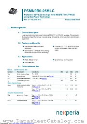 PSMN9R0-25MLC datasheet pdf Nexperia