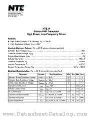 NTE14 datasheet pdf NTE Electronics
