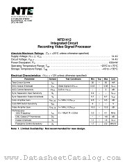NTE1412 datasheet pdf NTE Electronics
