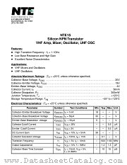 NTE15 datasheet pdf NTE Electronics
