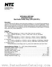 NTE1899 datasheet pdf NTE Electronics