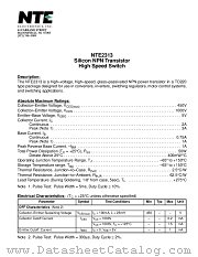 NTE2313 datasheet pdf NTE Electronics