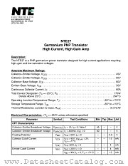 NTE27 datasheet pdf NTE Electronics