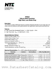 NTE63 datasheet pdf NTE Electronics