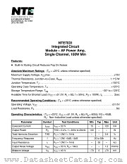 NTE7031 datasheet pdf NTE Electronics