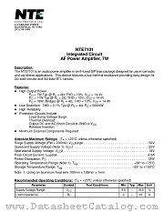 NTE7101 datasheet pdf NTE Electronics