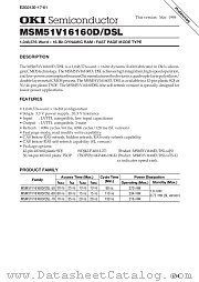 MSM51V16160DSL datasheet pdf OKI electronic components