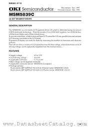 MSM5839C datasheet pdf OKI electronic components