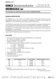 MSM6262-XX datasheet pdf OKI electronic components