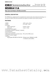 MSM6411A datasheet pdf OKI electronic components