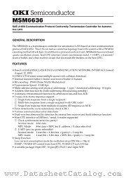 MSM6636 datasheet pdf OKI electronic components