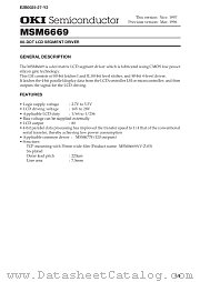 MSM6669 datasheet pdf OKI electronic components