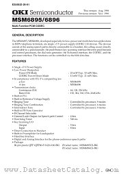 MSM6896 datasheet pdf OKI electronic components