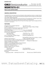 MSM7570-01 datasheet pdf OKI electronic components