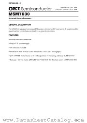 MSM7630 datasheet pdf OKI electronic components
