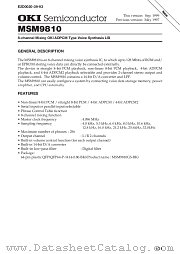 MSM9810 datasheet pdf OKI electronic components