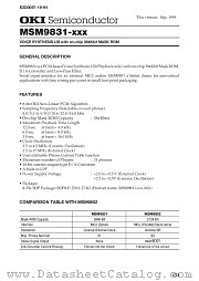 MSM9831 datasheet pdf OKI electronic components