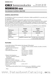 MSM9836 datasheet pdf OKI electronic components