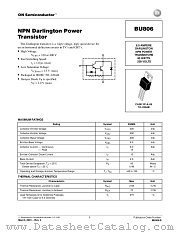BU806-D datasheet pdf ON Semiconductor
