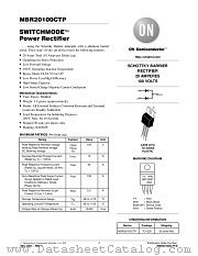 MBR20100CTP-D datasheet pdf ON Semiconductor