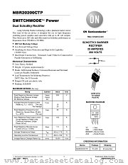 MBR20200CTP-D datasheet pdf ON Semiconductor