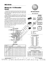 MC10161-D datasheet pdf ON Semiconductor