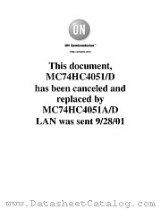 MC74HC4051-D datasheet pdf ON Semiconductor