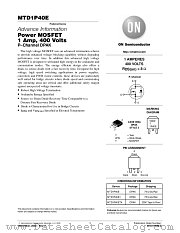 MTD1P40E-D datasheet pdf ON Semiconductor