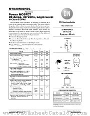 MTD20N03HDL-D datasheet pdf ON Semiconductor