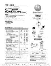NTD12N10-D datasheet pdf ON Semiconductor