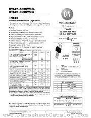 BTA25-600CW3 datasheet pdf ON Semiconductor