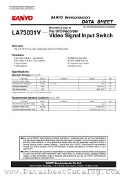 LA73031V datasheet pdf ON Semiconductor