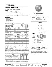 NTMS4920N datasheet pdf ON Semiconductor