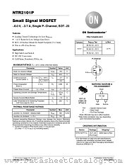 NTR2101P datasheet pdf ON Semiconductor