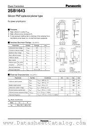 2SB1643 datasheet pdf Panasonic