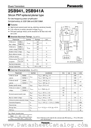 2SB941A datasheet pdf Panasonic