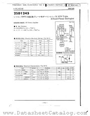 2SD1245 datasheet pdf Panasonic