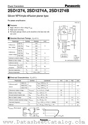 2SD1274 datasheet pdf Panasonic