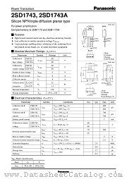 2SD1743A datasheet pdf Panasonic