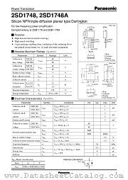 2SD1748A datasheet pdf Panasonic