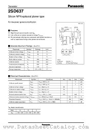 2SD637 datasheet pdf Panasonic