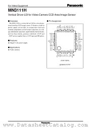 MN3111 datasheet pdf Panasonic