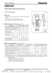 2SB1631 datasheet pdf Panasonic