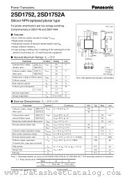 2SD1752A datasheet pdf Panasonic