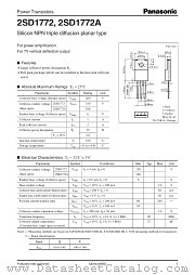 2SD1772 datasheet pdf Panasonic