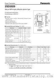 2SD2029 datasheet pdf Panasonic