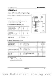 2SD2544 datasheet pdf Panasonic