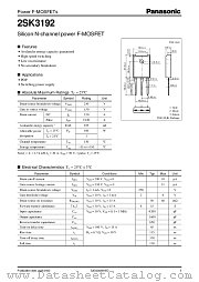 2SK3192 datasheet pdf Panasonic