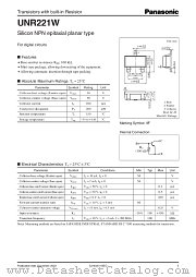 UNR221W datasheet pdf Panasonic